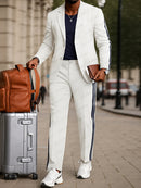 Conjunto de blazer con raya lateral