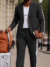 Conjunto de blazer con raya lateral
