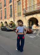 Vaqueros Con Estrellas Rojas - Denim Oscuro