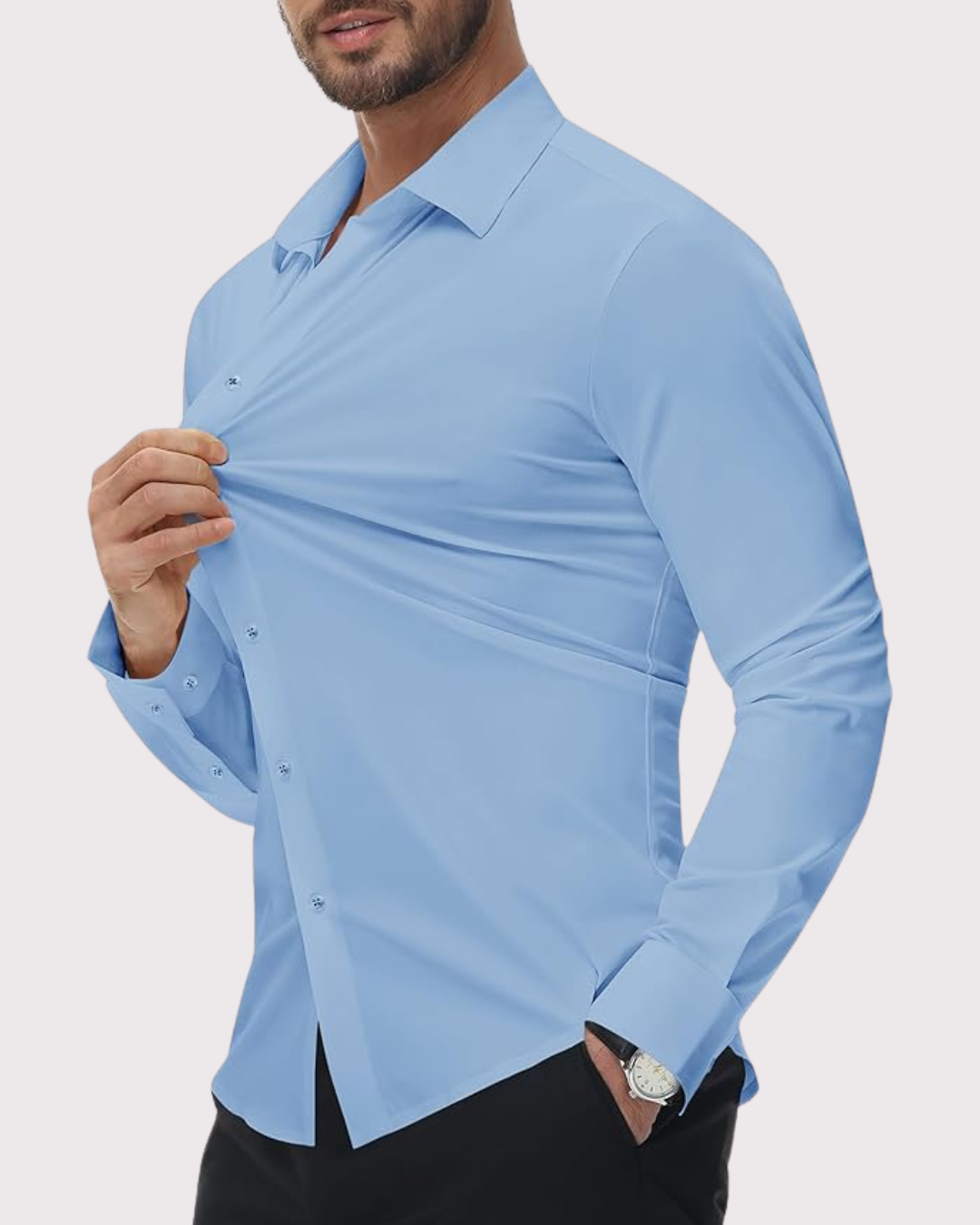 camisa de vestir elástica