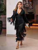 Vestido midi con flecos Charleston