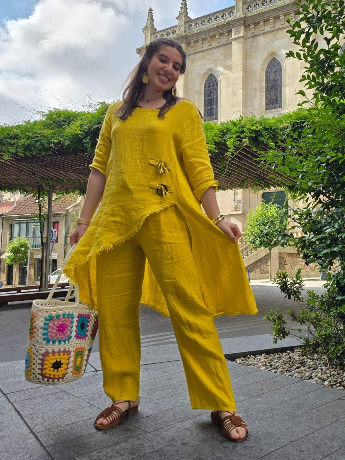 Traje Casual  Boho Chic De Lino