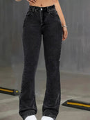 Jeans Rectos de Cintura Alta