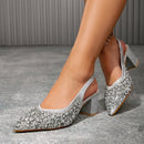 Zapatos elegantes adornos de cristal brillante