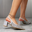 Zapatos elegantes adornos de cristal brillante