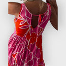 ELEGANTE VESTIDO FLORAL SIN HOMBROS