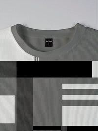 Conjunto de cuello redondo con bloques de color