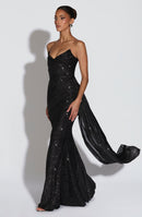 Ashika Maxi Dress - Black Sparkle Dress Babyboo Fashion Premium Exclusive Design