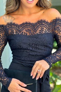 black lace top jumpsuit