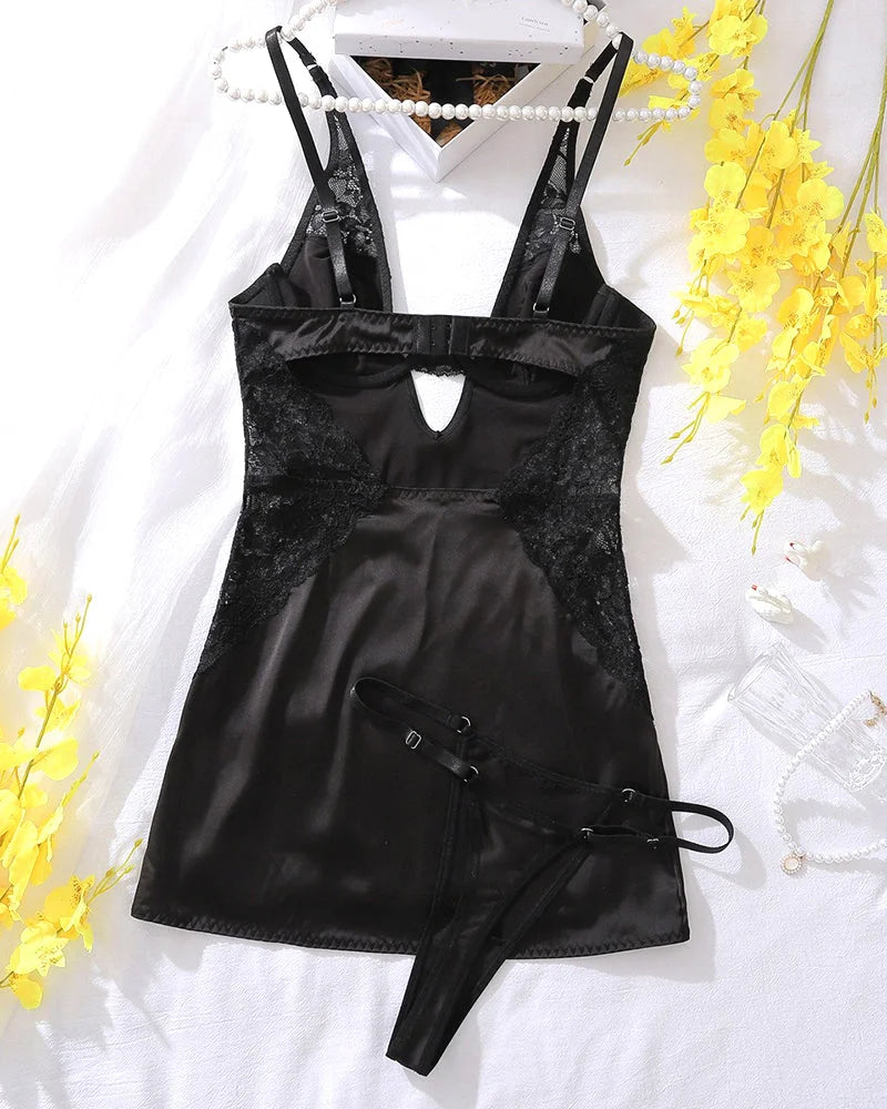 Camisón sexy con tirantes