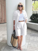 Conjunto cárdigan, top y pantalón