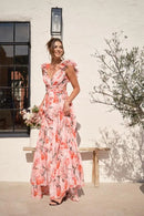 vestido de seda floral