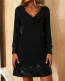 Vestido con panel de lentejuelas