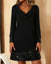 Vestido con panel de lentejuelas