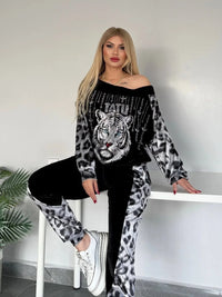 Conjunto Estampado de leopardo