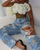 Vaqueros rotos con Brillo