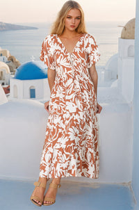 Vestido midi Charis - Vestido con escote en V