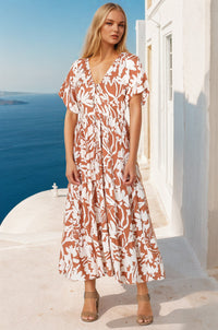 Vestido midi Charis - Vestido con escote en V