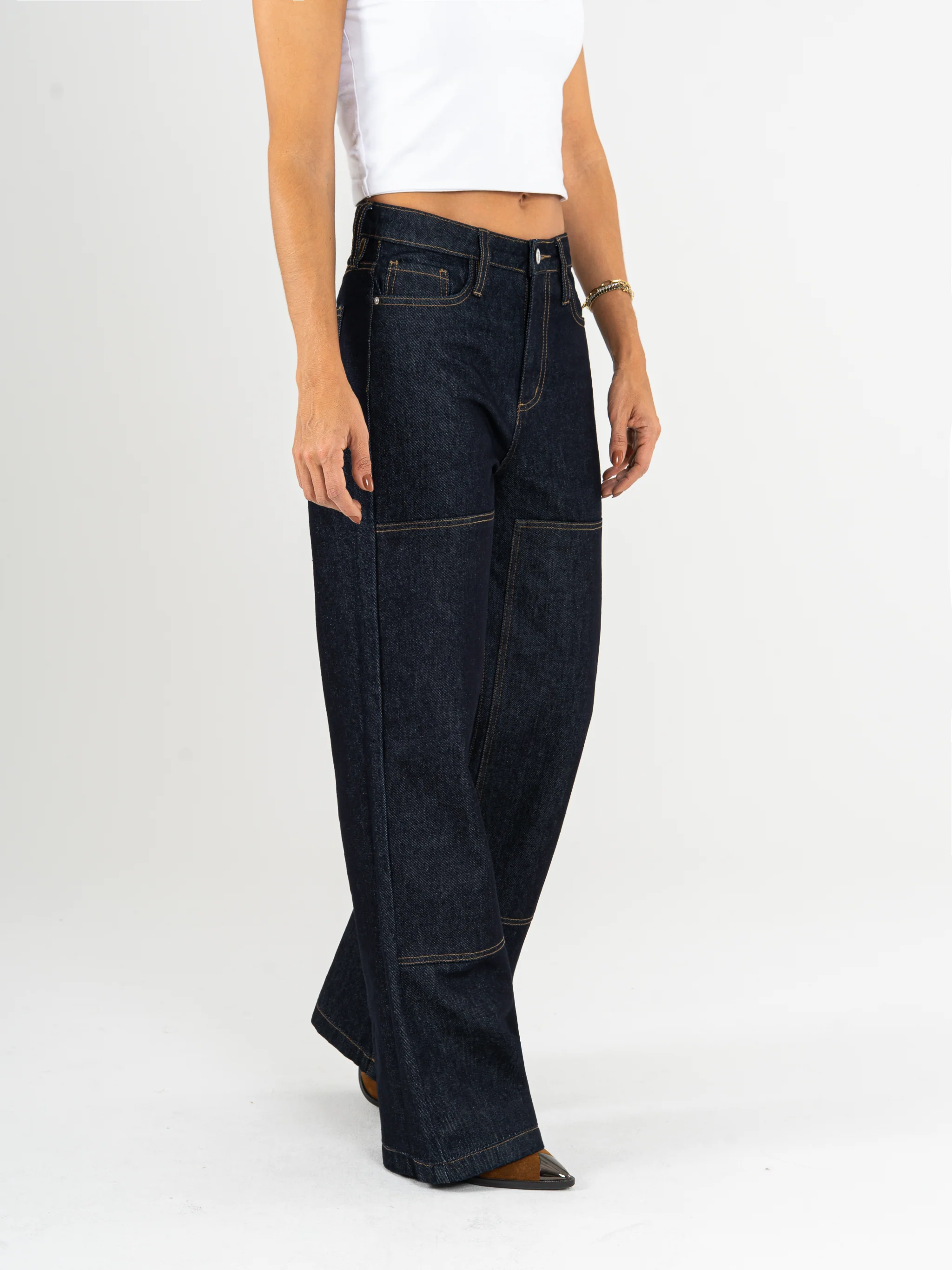 Jean Mom Flare Palazzo