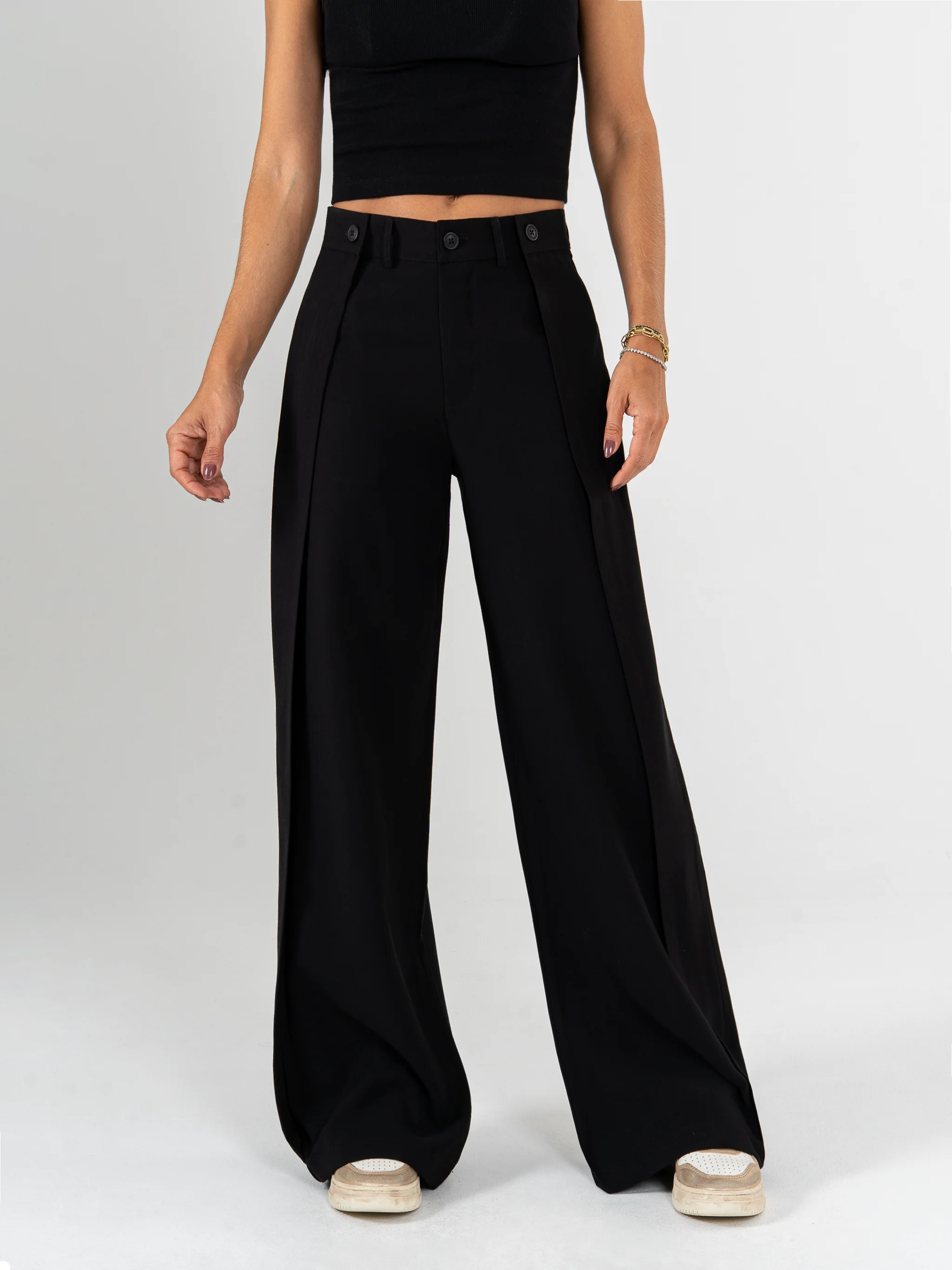 Pantalón Palazzo tejido plano