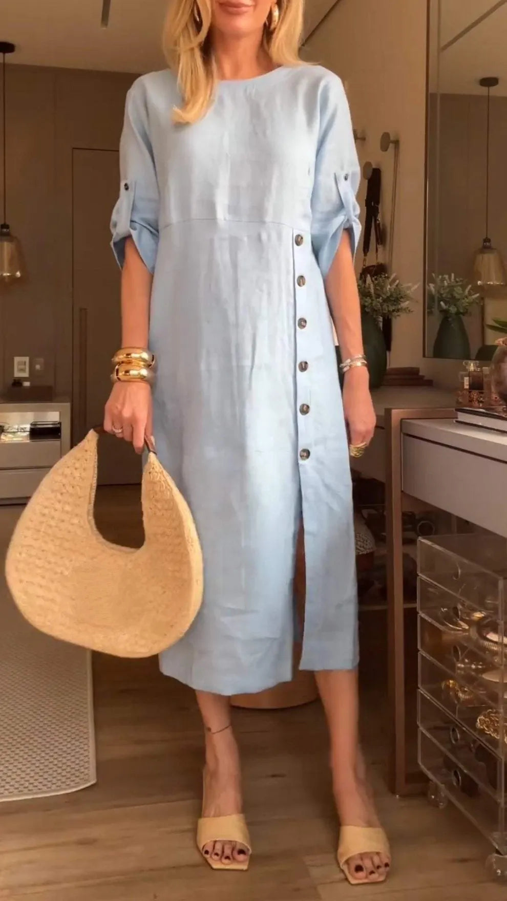 Vestido Claire De Algodón Y Lino