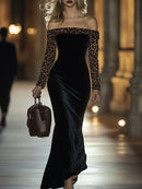 Vestido Terciopelo con Estampado