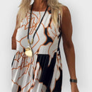 ELEGANTE VESTIDO FLORAL SIN HOMBROS