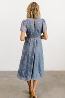 June Smocked Midi Dress | Blue - Baltic Born