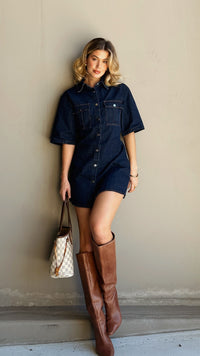 Raz Mini Dress - Dark Denim - Billy J
