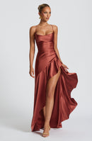 Samira Maxi Dress - Rust Dress Babyboo Fashion Premium Exclusive Design