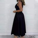 Vestido sin mangas con escote cuadrado