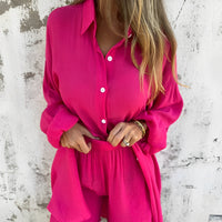 Conjunto de dos piezas de algodón y lino nuevo primavera y verano