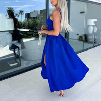 💖Venta limitada 50% de descuento💖Vestido de mujer con tirantes finos y abertura alta