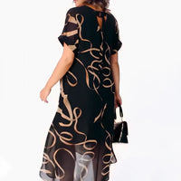 Vestido midi con estampado artístico