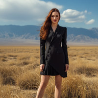 Vestido Blazer Plisado