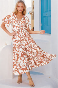 Vestido midi Charis - Vestido con escote en V