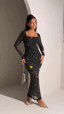 Vestido malla de Brillos Nina