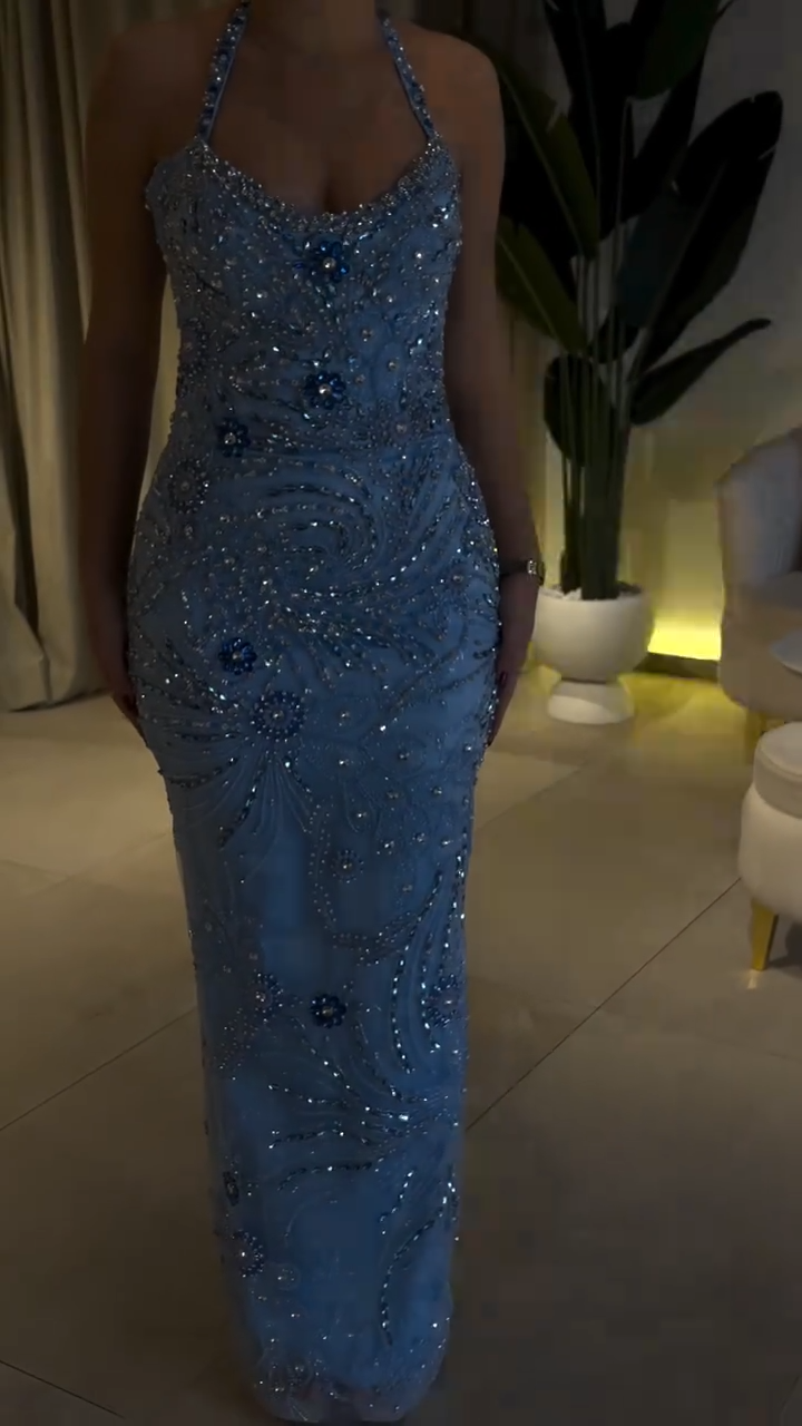 Vestido Glam Largo Diamante