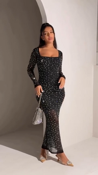 Vestido malla de Brillos Nina