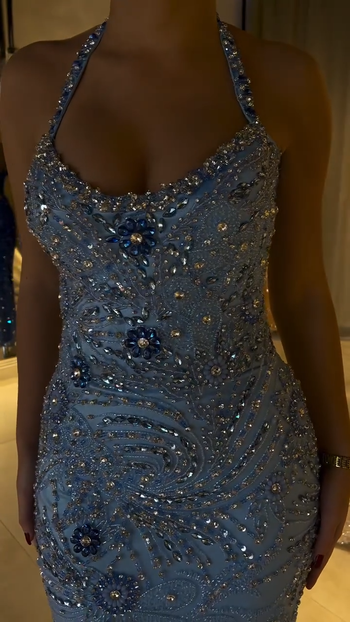 Vestido Glam Largo Diamante